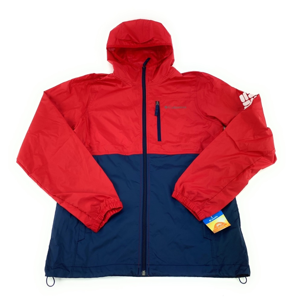 Columbia Men's PFG Morning View UPF 40 Red Blue Packable Jacket Sizes S - L